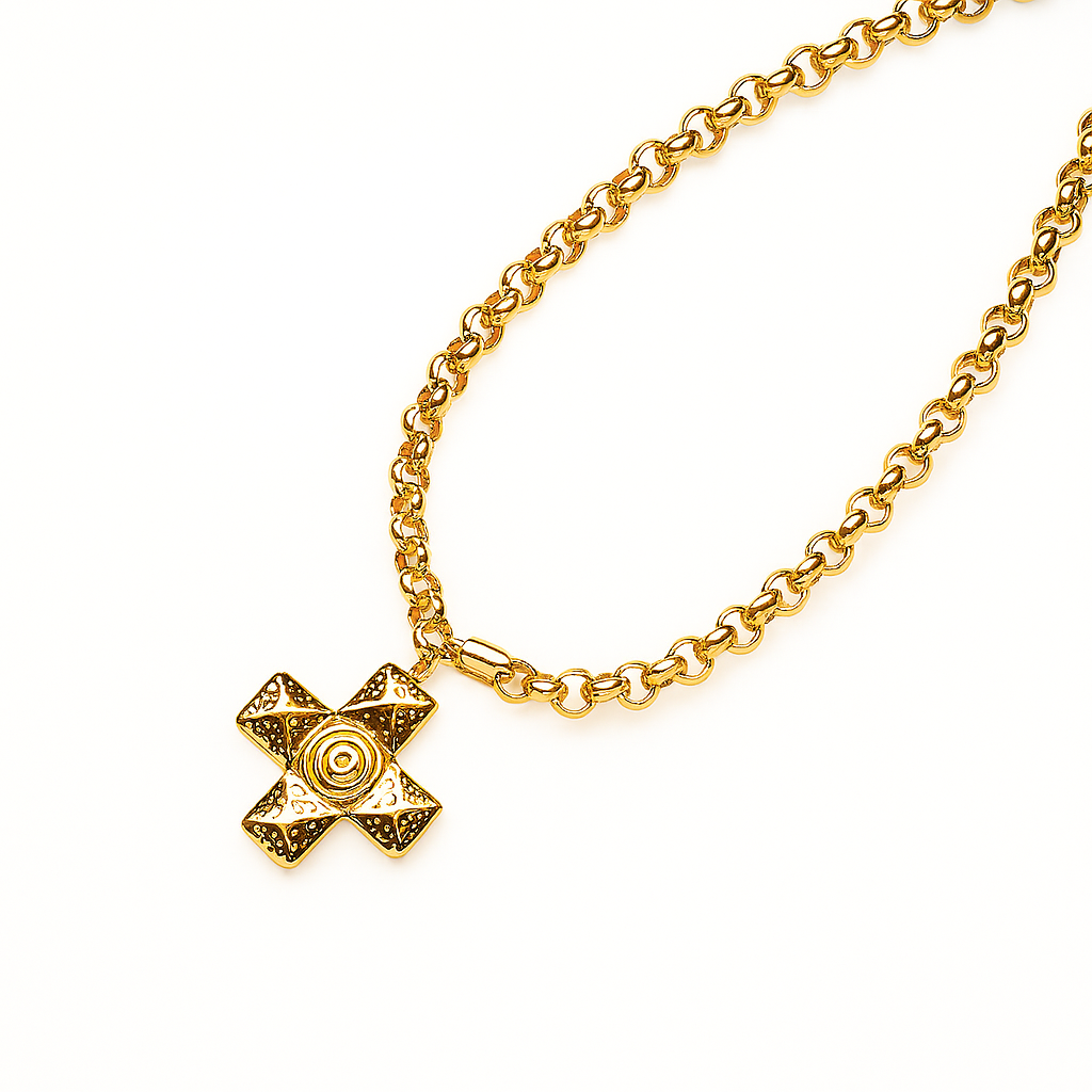 Necklace, jewelry, chain, big chain, pendant, cross, cross pendant, stainless steel, hypoallergenic