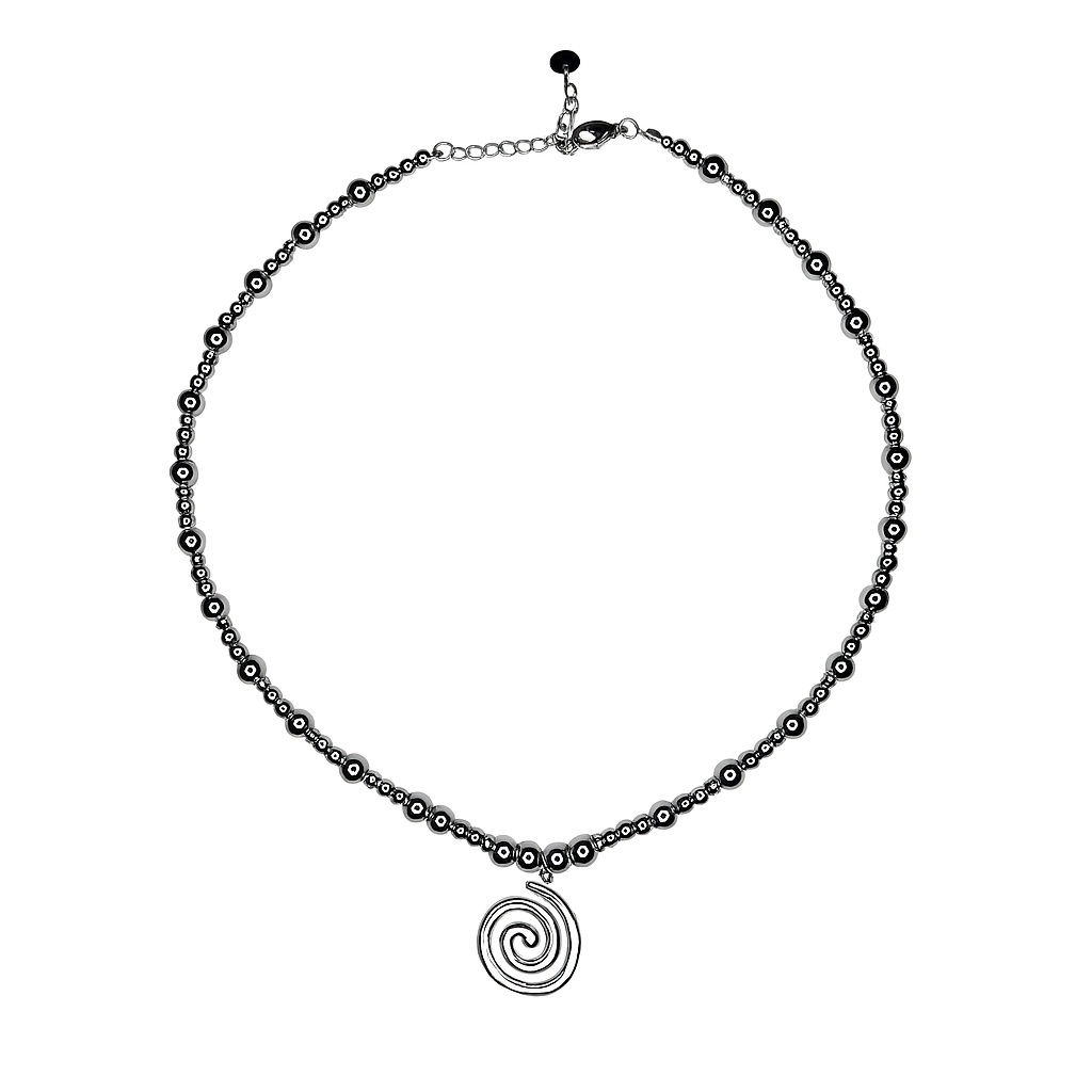 Necklace, jewelry, silver, spiral, pendant, original chain, stainless steel, hypoallergenic