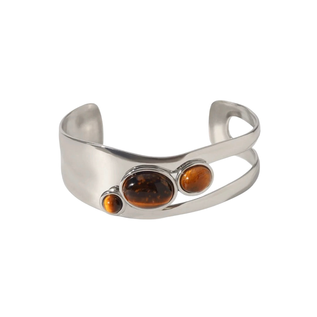 Bracelet, cuff, cuff bracelet, tiger eye, silver, silver bracelet, jewelry, hypoallergenic
