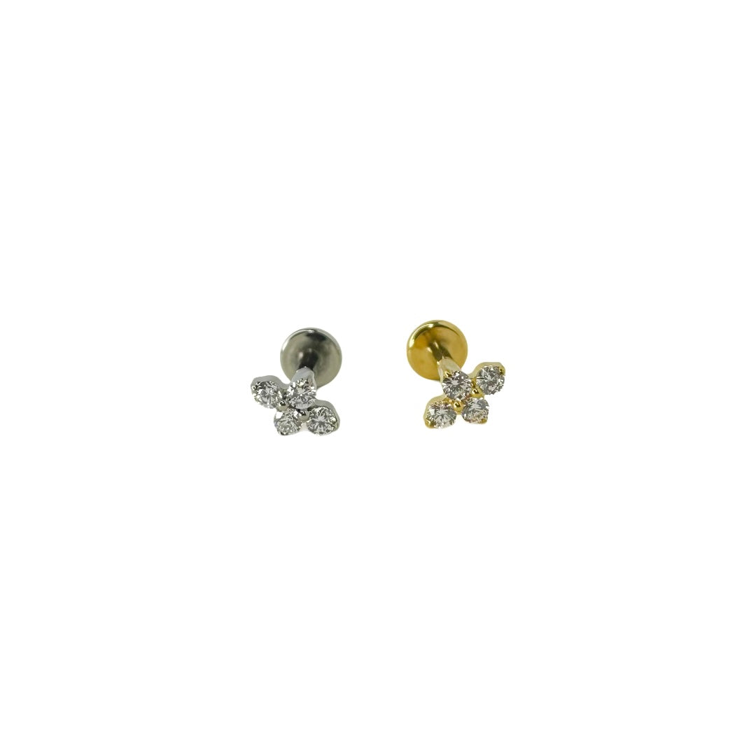 Piercing, stud, flat back, silver, gold, gold plated, titanium, hypoallergenic
