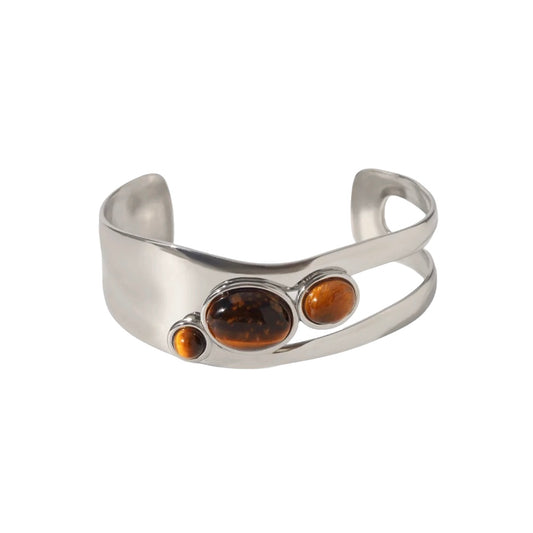 Bracelet, cuff, cuff bracelet, tiger eye, silver, silver bracelet, jewelry, hypoallergenic 