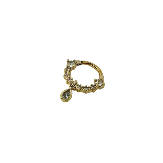 Piercing, clicker, titanium, hypoallergenic, strass, stones,  gold, gold plated, pendant 